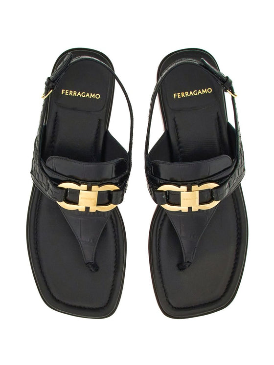 Ferragamo Gancini-buckle Leather Sandals