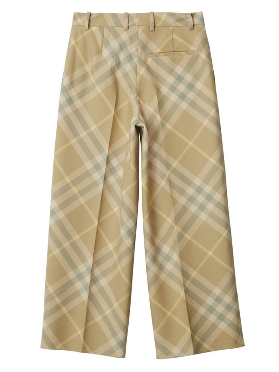 Burberry check-print tailored wool trousers