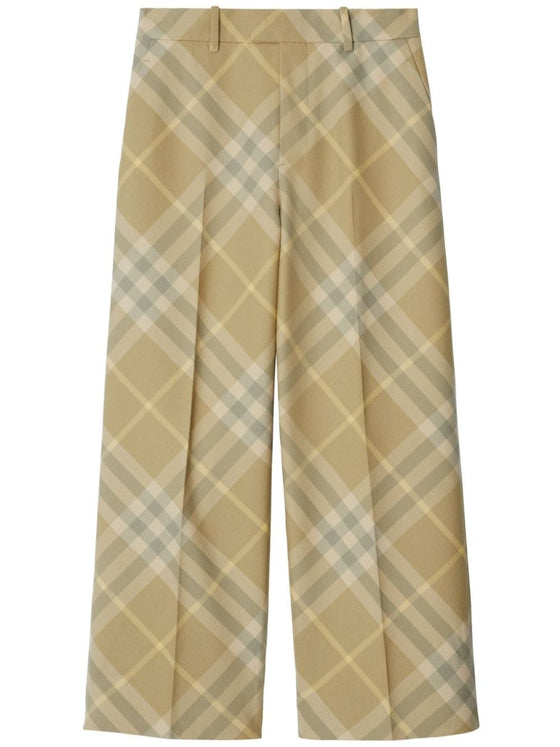 Burberry check-print tailored wool trousers