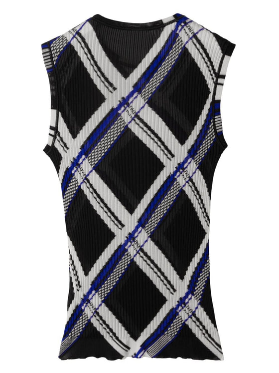 Burberry checked silk top