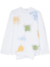 Comme Des Garcons Spray-paint-effect asymmetric jumper