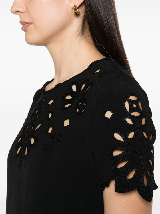 Ermanno Scervino Embroidered cotton short dress