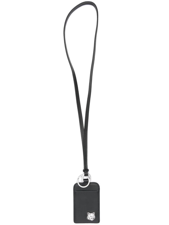 Maison Kitsuné Fox Head leather neck cardholder