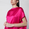 Dries Van Noten Fuchsia silk satin midi dress