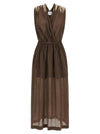 Nude Linen Blend Dress
