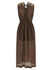 Nude Linen Blend Dress