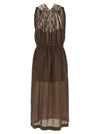 Nude Linen Blend Dress