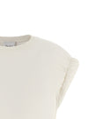 Nude Curled Sleeve T-shirt
