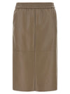 Nude Eco-leather Panel Skirt