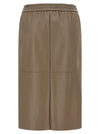 Nude Eco-leather Panel Skirt
