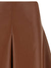 Nude Eco-leather Full Skirt