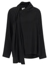Nude Draped Panel Blouse