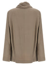 Nude Draped Panel Blouse