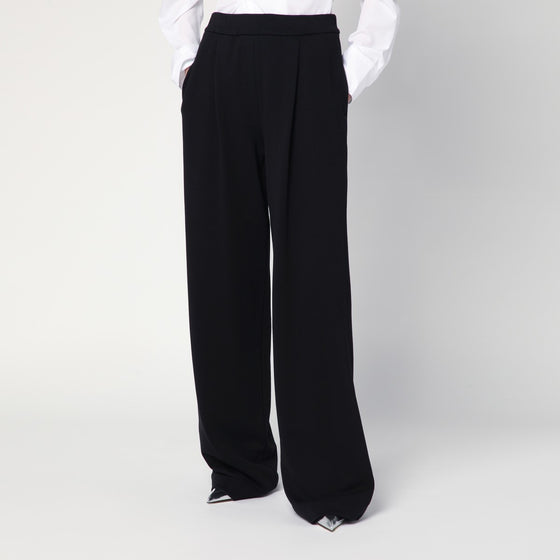 Dries Van Noten Wide black cotton trousers