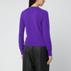 Dries Van Noten Purple cashmere sweater with brooch detail