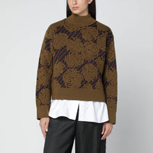  Dries Van Noten Khaki jacquard-pattern sweater