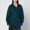 Dries Van Noten Oversized petroleum green mohair-blend sweater