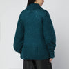 Dries Van Noten Oversized petroleum green mohair-blend sweater