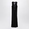 ROTATE Birger Christensen Black midi dress with mesh insert
