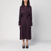 Victoria Beckham Eggplant colour single-breasted trench coat