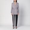 Victoria Beckham Light grey wool jacket with belt