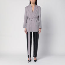  Victoria Beckham Light grey wool jacket with belt
