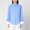 Victoria Beckham Double-layer shirt in light blue/white