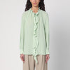 Victoria Beckham Light green shirt with ruffles