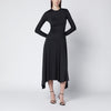 Victoria Beckham Black asymmetric midi dress