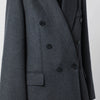 Victoria Beckham Double-breasted coat in grey mélange wool and cashmere