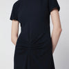 Victoria Beckham Blaire dress with gathered waist in navy blue