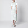 Victoria Beckham Blaire dress with gathered waist in aloe colour