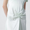 Victoria Beckham Blaire dress with gathered waist in aloe colour