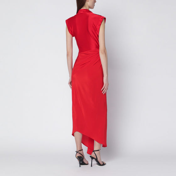 Victoria Beckham Red woven dress in shiny jersey