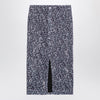 ROTATE Birger Christensen Sequined midi skirt with purple print