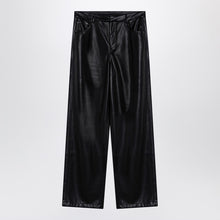  ROTATE Birger Christensen Black faux leather trousers
