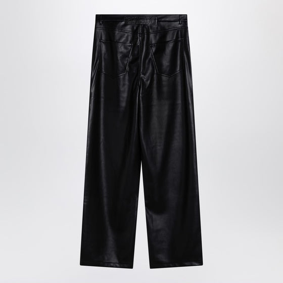 ROTATE Birger Christensen Black faux leather trousers