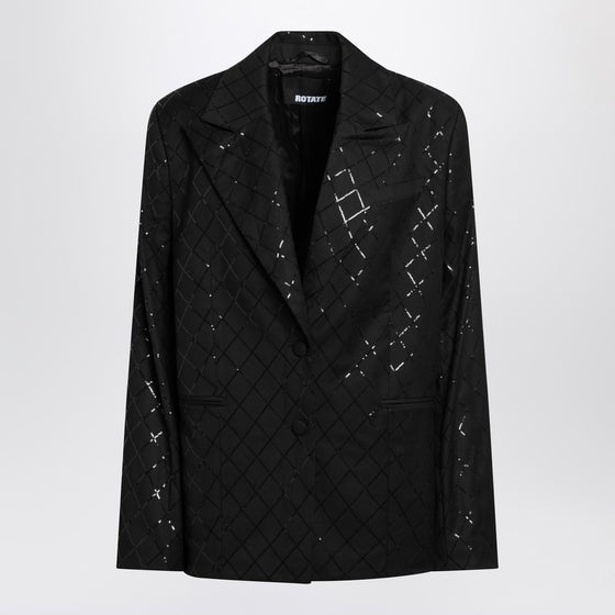 ROTATE Birger Christensen Black oversize blazer with sequins