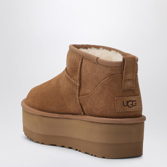 UGG Classic Ultra Mini platform ankle boots in chestnut