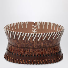  Dries Van Noten Light brown leather corset belt