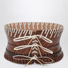 Dries Van Noten Light brown leather corset belt