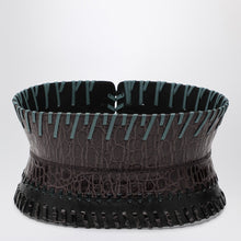  Dries Van Noten Dark brown leather corset belt