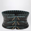 Dries Van Noten Dark brown leather corset belt