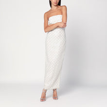  ROTATE Birger Christensen Long cream-colored dress with sequins