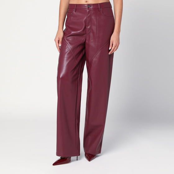 ROTATE Birger Christensen Bordeaux faux leather trousers