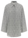 Rotate Birger Christensen Poplin Oversized Striped Shirt