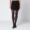 ROTATE Birger Christensen Black mini skirt with beaded fringes