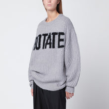  ROTATE Birger Christensen Light grey oversized sweater with logo