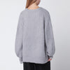 ROTATE Birger Christensen Light grey oversized sweater with logo