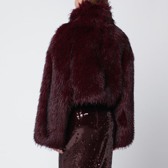 ROTATE Birger Christensen Bordeaux short faux fur